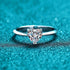 925 sterling silver women's minimalist 1ct, 2ct heart-shaped moissanite engagement ring - MOWTE