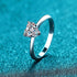 925 sterling silver women's minimalist 1ct, 2ct heart-shaped moissanite engagement ring - MOWTE