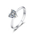925 sterling silver women's minimalist 1ct, 2ct heart-shaped moissanite engagement ring - MOWTE