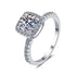 925 sterling silver plated pt950 gold women's 1 carat 2 carat square moissanite ring with four claws - MOWTE