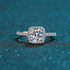 925 sterling silver plated pt950 gold women's 1 carat 2 carat square moissanite ring with four claws - MOWTE