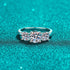 925 sterling silver ring women's moissanite plated pt950 gold wedding ring - MOWTE