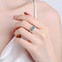 925 sterling silver ring women's moissanite plated pt950 gold wedding ring - MOWTE
