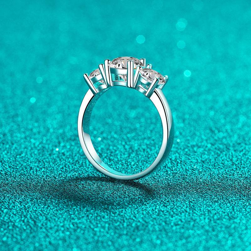 925 sterling silver ring women's moissanite plated pt950 gold wedding ring - MOWTE