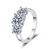 925 sterling silver ring women's moissanite plated pt950 gold wedding ring - MOWTE
