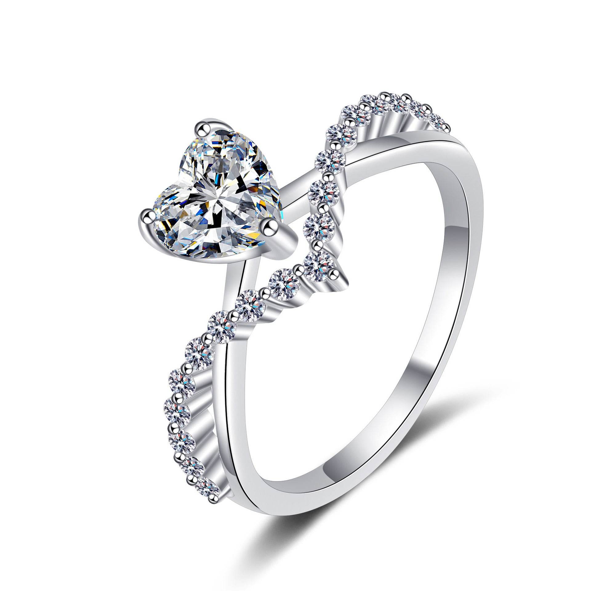 Pure silver plated with PT950 gold a beloved 1-carat moissanite ring - MOWTE