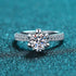 925 sterling silver female ice queen 1ct 2ct 3ct 5ct moissanite ring petal six claw wedding ring engagement ring - MOWTE