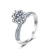 925 sterling silver female ice queen 1ct 2ct 3ct 5ct moissanite ring petal six claw wedding ring engagement ring - MOWTE