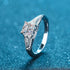 S925 silver ring with pt950 gold inlaid princess square moissanite ring for women - MOWTE