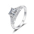 S925 silver ring with pt950 gold inlaid princess square moissanite ring for women - MOWTE