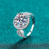 S925 Sterling Silver 5 Carat Full Halo Moissanite Women's Premium Wedding Ring - MOWTE