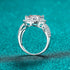 S925 Sterling Silver 5 Carat Full Halo Moissanite Women's Premium Wedding Ring - MOWTE