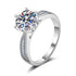 925 sterling silver ring 1-carat moissanite ring six claw ring Starlight Queen moissanite ring - MOWTE