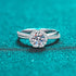 925 sterling silver pt950 gold wedding 1 carat moissanite ring - MOWTE