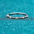 925 Sterling Silver Pt950 Platinum Plated Women's Moissanite Eternity Wedding Ring - MOWTE