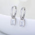 925 sterling silver geometric square zircon earrings - MOWTE
