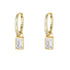 925 sterling silver geometric square zircon earrings - MOWTE