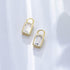 925 sterling silver geometric square zircon earrings - MOWTE
