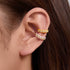 S925 pure silver drop glue hollow diamond inlaid earrings with ear bone clip without ear hole - MOWTE