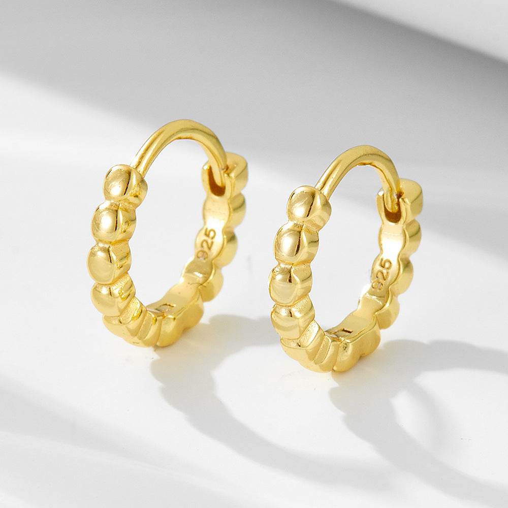 S925 pure silver French retro loop earrings - MOWTE