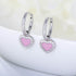 Zircon earrings 925 sterling silver pink oil drop heart-shaped earrings - MOWTE