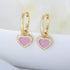 Zircon earrings 925 sterling silver pink oil drop heart-shaped earrings - MOWTE