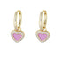 Zircon earrings 925 sterling silver pink oil drop heart-shaped earrings - MOWTE