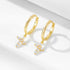 S925 pure silver geometric cross diamond studded earrings with ear buckles for women - MOWTE