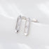 S925 pure silver minimalist geometric square bar with zircon earrings - MOWTE