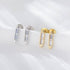 S925 pure silver minimalist geometric square bar with zircon earrings - MOWTE