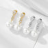 Long silver pearl earrings with light luxury and diamond studded earrings - MOWTE