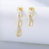 S925 sterling silver chain long and short asymmetrical zircon earrings - MOWTE