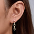 S925 sterling silver chain long and short asymmetrical zircon earrings - MOWTE