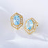 Simple geometric blue natural topaz earrings for women - MOWTE