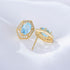 Simple geometric blue natural topaz earrings for women - MOWTE