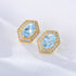 Simple geometric blue natural topaz earrings for women - MOWTE