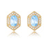 Simple geometric blue natural topaz earrings for women - MOWTE