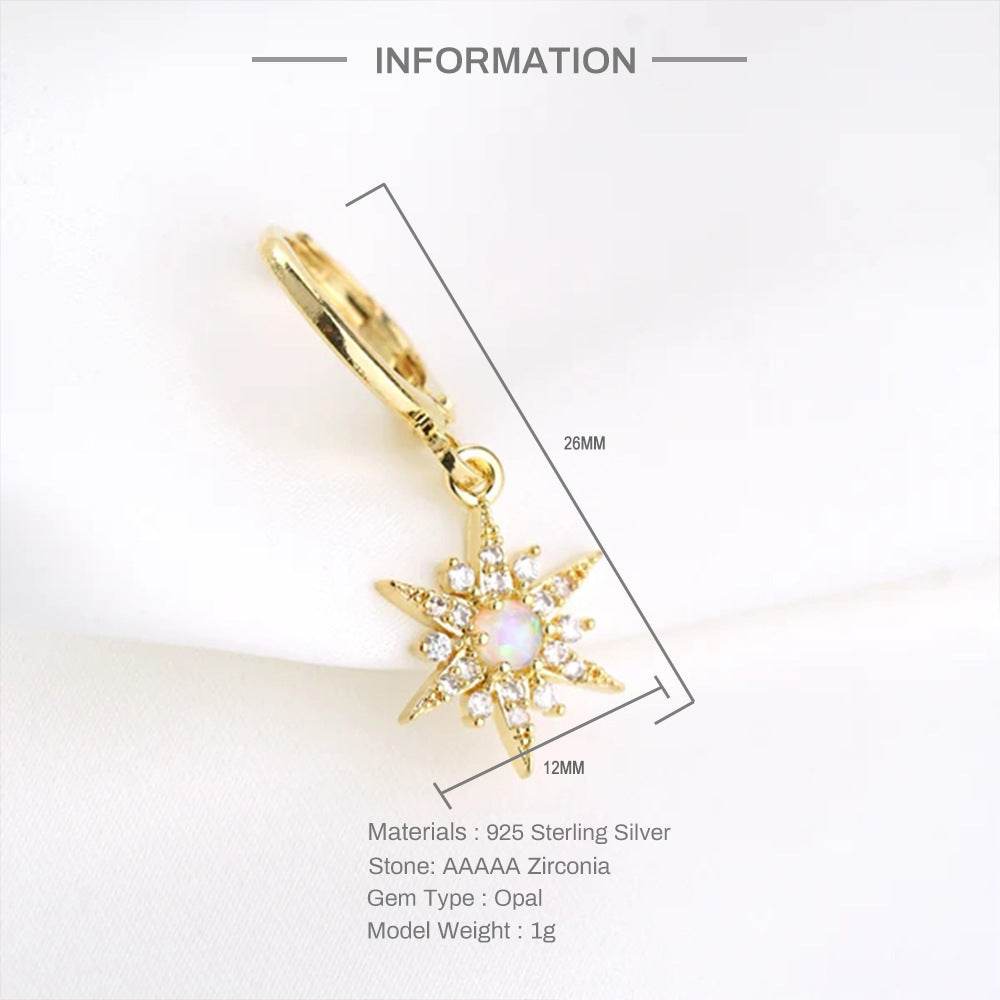 925 sterling silver star studs light luxury Australian treasure earrings - MOWTE