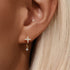 S925 sterling silver hexagonal star exquisite layered commuting earrings with flower - MOWTE
