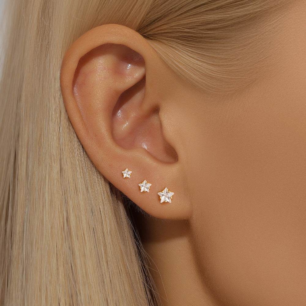 S925 sterling silver geometric Australian treasure fashion set studs - MOWTE
