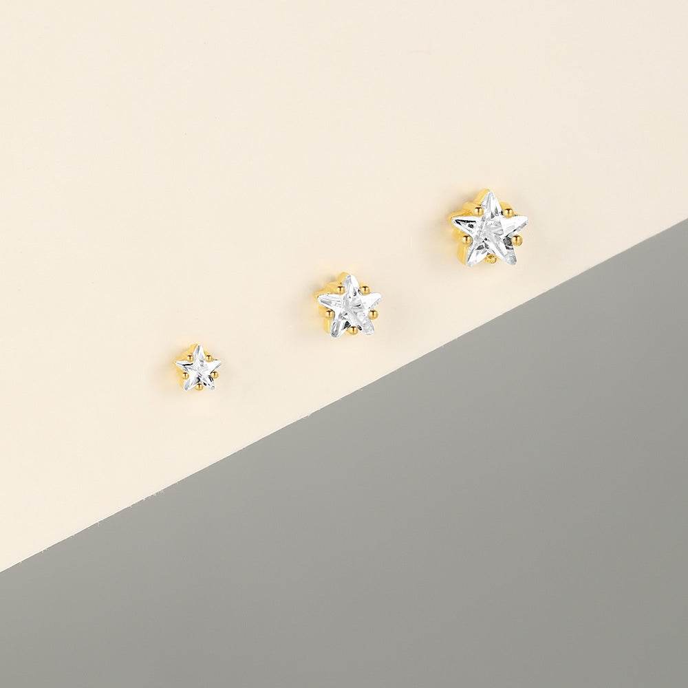 S925 sterling silver geometric Australian treasure fashion set studs - MOWTE