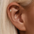 S925 pure silver heart-shaped moonstone inlaid with diamonds, flat head internal thread puncture cartilage earrings - MOWTE