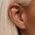 S925 pure silver daily wear geometric elements zircon splicing cartilage spiral puncture 16G earrings earrings - MOWTE
