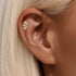 S925 pure silver daily wear geometric elements zircon splicing cartilage spiral puncture 16G earrings earrings - MOWTE