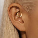 S925 sterling silver daily outfit with diamond studded tassel geometry 16g Devil's Eye diamond studded puncture thread earlobe and ear bone - MOWTE