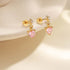 S925 silver design powder zirconium heart fashionable and popular earrings - MOWTE