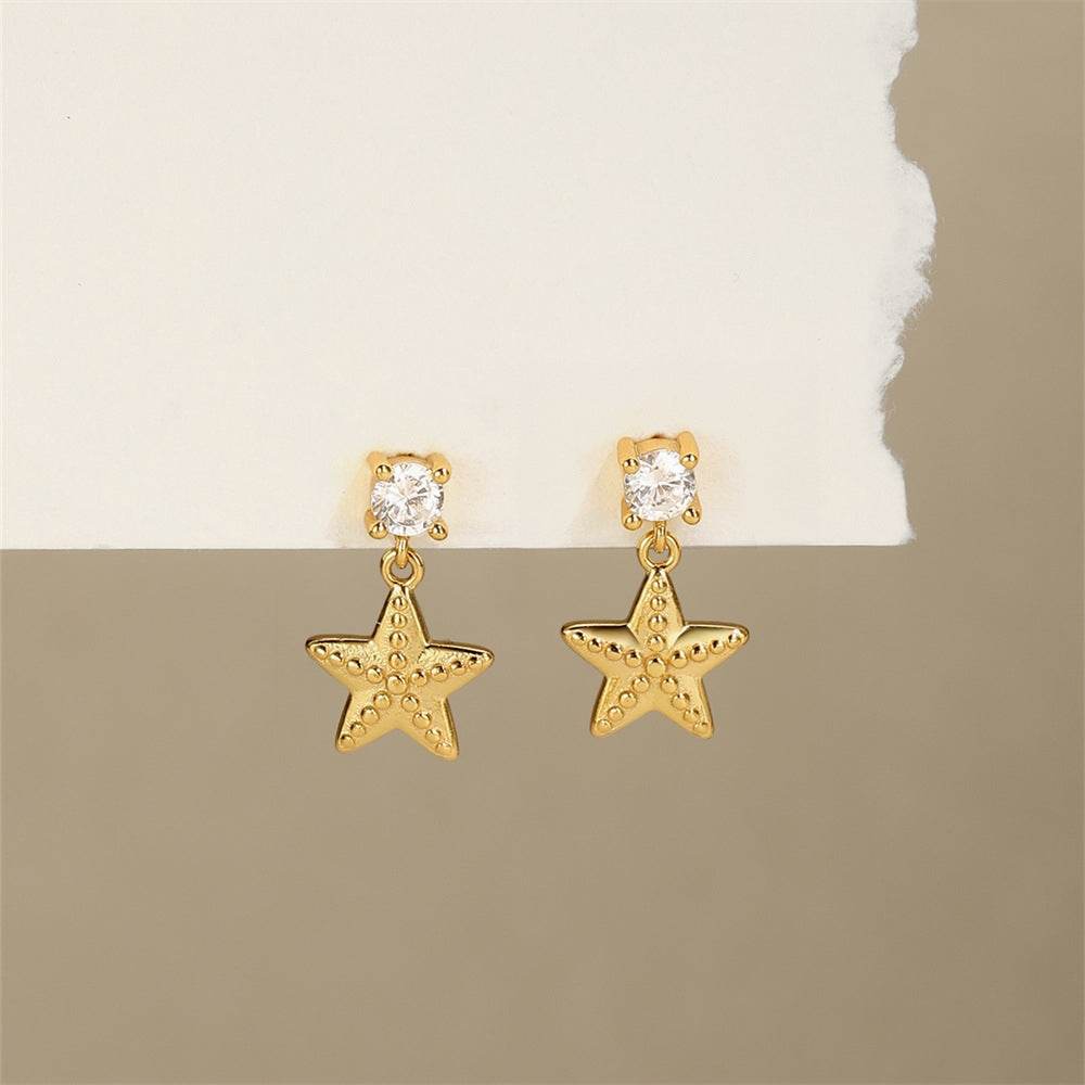 S925 silver design powder zirconium fashionable and popular earrings - MOWTE