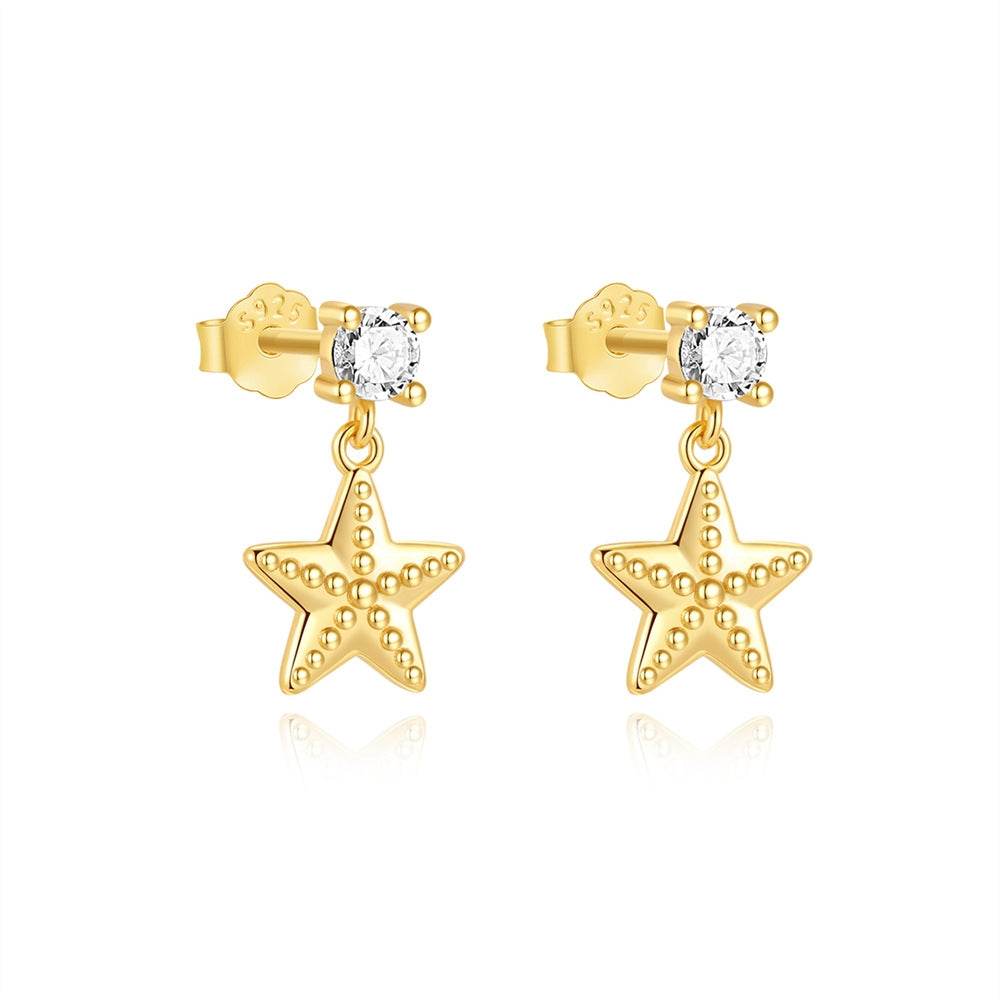 S925 silver design powder zirconium fashionable and popular earrings - MOWTE