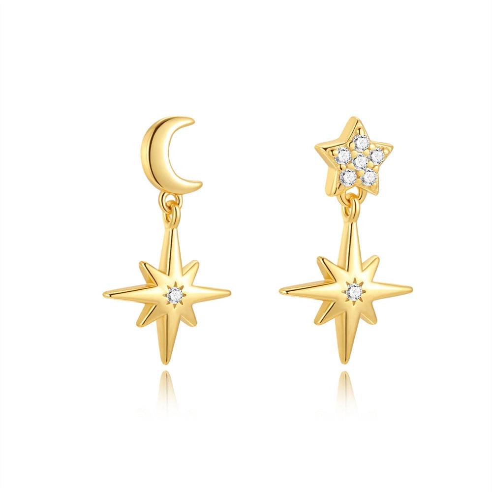 S925 silver design powder zirconium fashionable and popular earrings - MOWTE