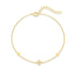 S925 pure silver gold-plated bracelet with simple plain smooth surface flower clover - MOWTE